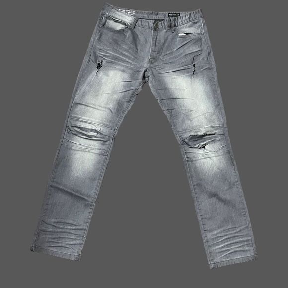 Smoke Rise Frost Gray Slim Fit Denim Jeans Size 36x32 - Picture 1 of 6